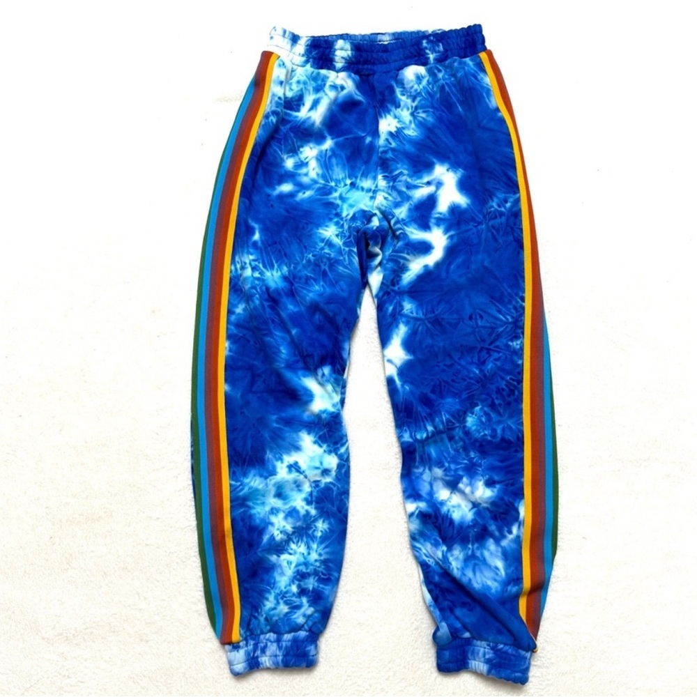 Farm Rio Tie-Dye Joggers with Rainbow Stripe NWOT - Size XS
